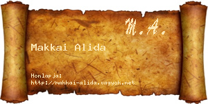 Makkai Alida névjegykártya